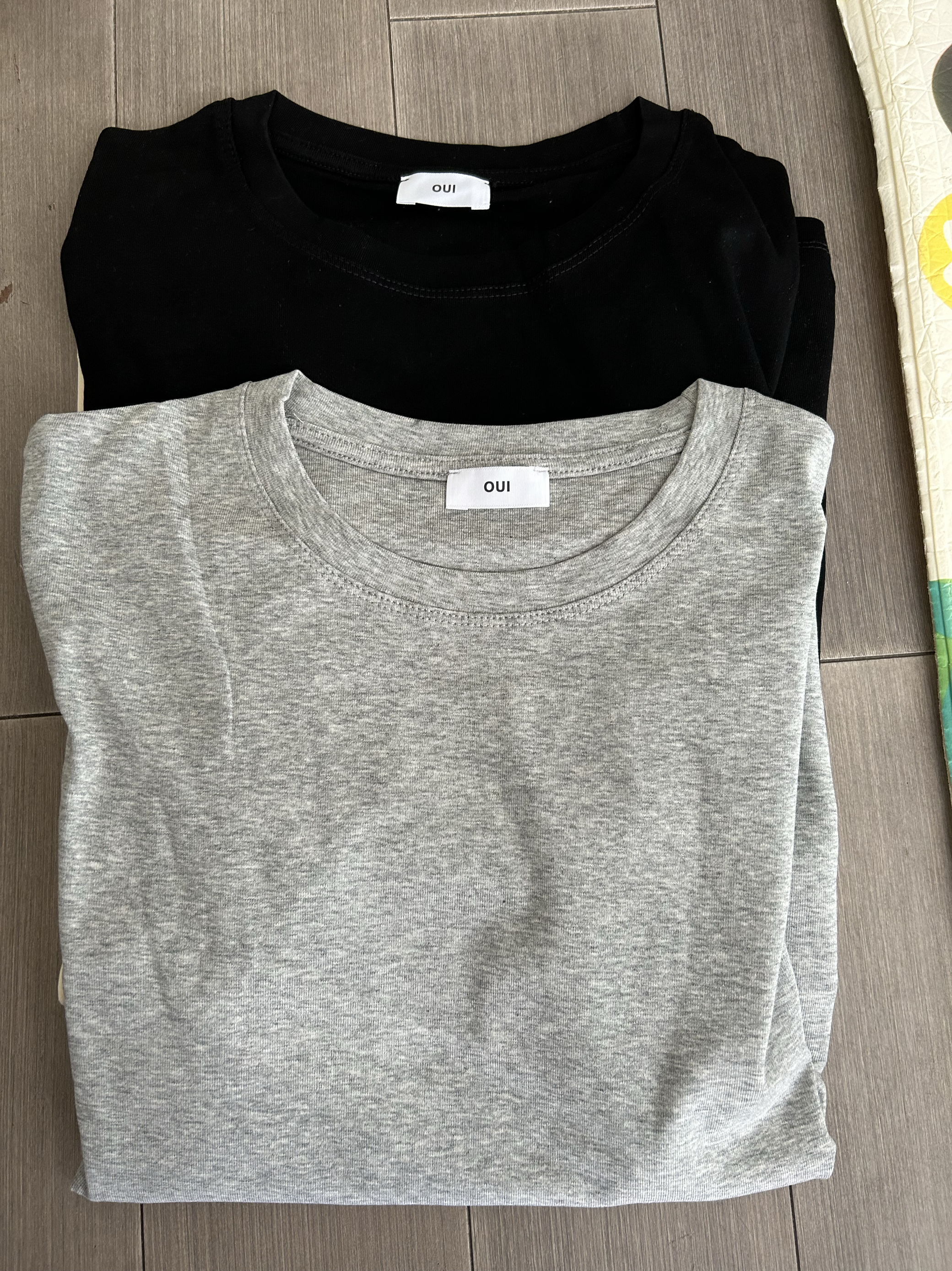 韩国货 OUI 新款韩版纯棉短袖T恤打底衫女夏秋百搭简约短袖女