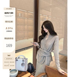 CCZEE 系带设计感针织上衣 自由降落伞