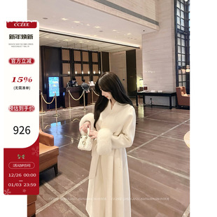 气质宽松显瘦呢子外套 口狐狸毛羊毛大衣女冬中长款 CCZEE 苏妲己袖
