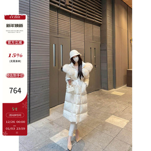 狐狸毛领羽绒服2025新款 长款 时尚 韩版 CCZEE 设计感冬季 云朵漫步