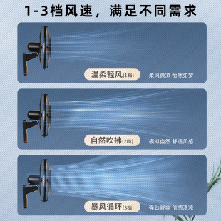 风扇遥控静音家用墙壁挂扇工业摇头餐厅大风力学生宿舍小风扇床上