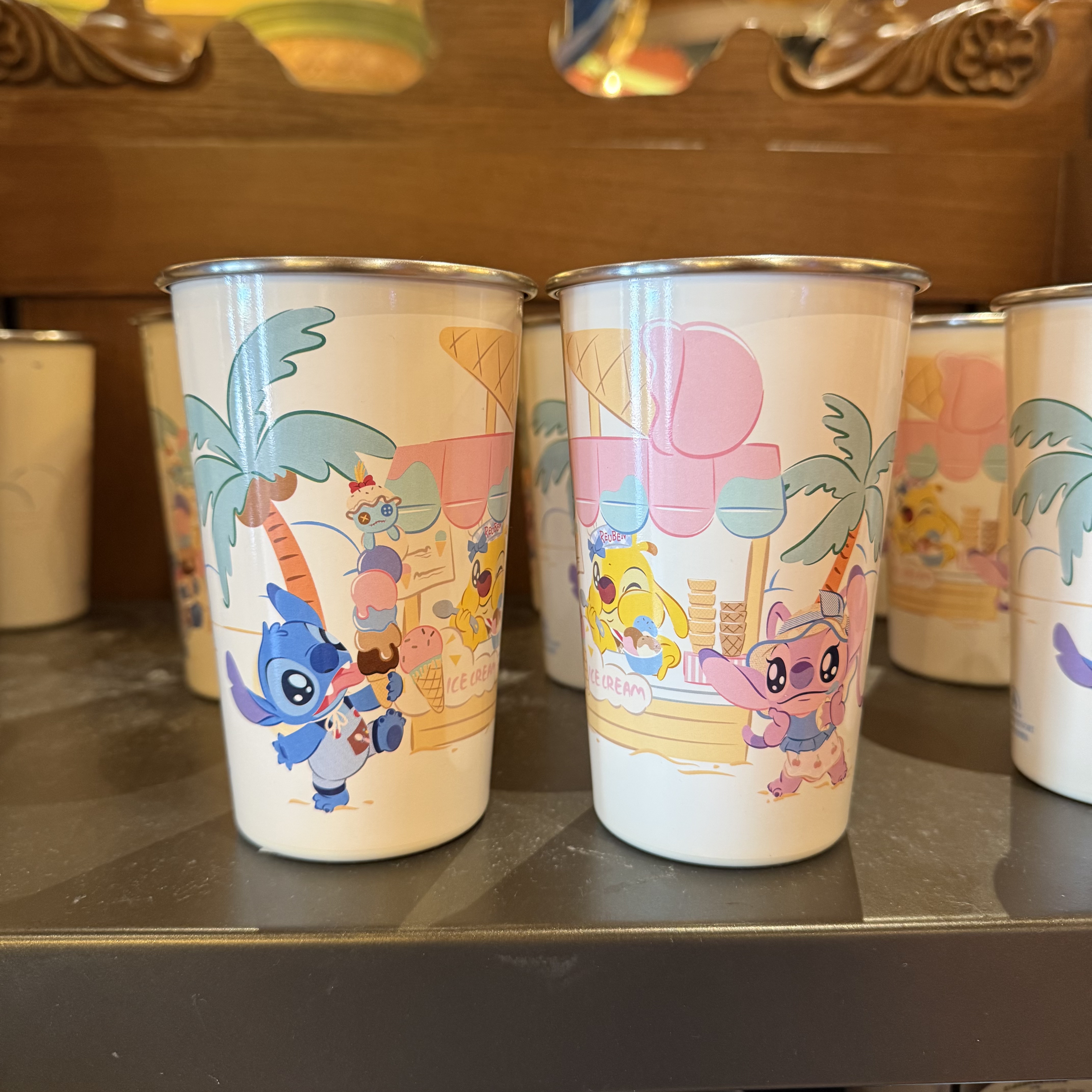 上海迪士尼代购夏日史迪奇不锈钢杯子可爱水杯儿童漱口杯饮料杯