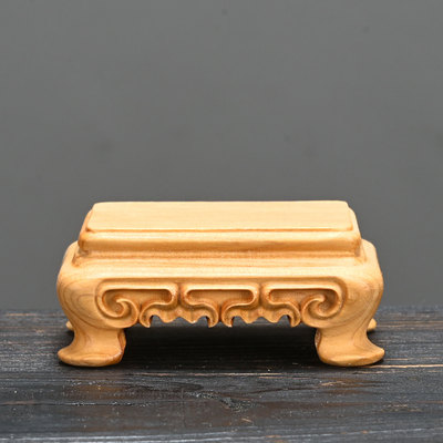 崖柏木雕镂空雕刻桌面摆件长6.5cm小底座工艺品手把件家居装饰品