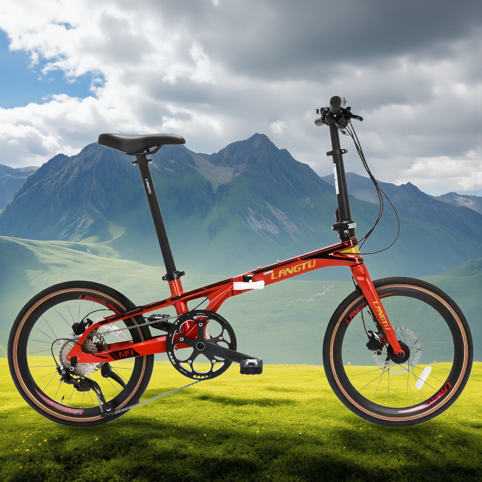 狼途 M9小型代步变速单车折叠车20寸超轻便携通勤男女上班自行车