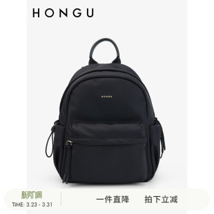 红谷女士包包新款 轻便大容量通勤背包休闲旅行包 尼龙布双肩包时尚