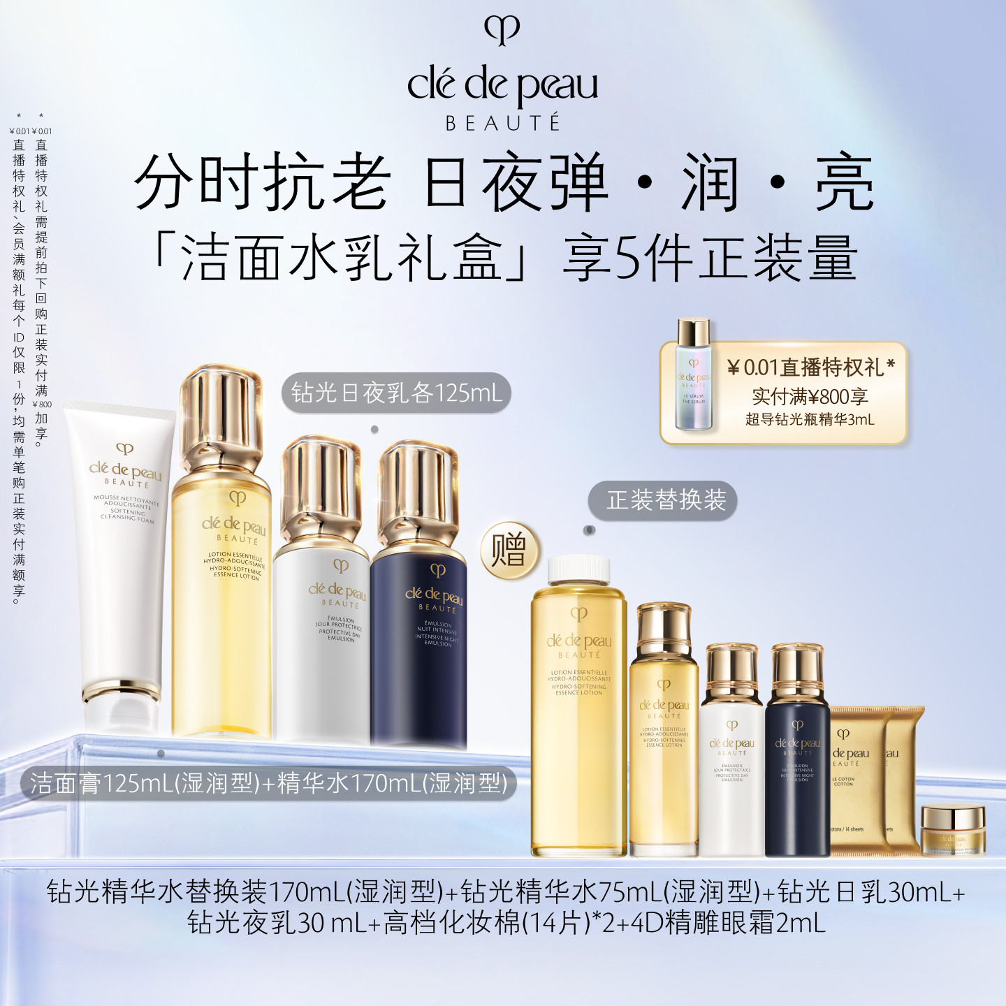 【顺丰速达】肌肤之钥CPB钻光匀净年轻套组日夜乳美白紧致礼盒