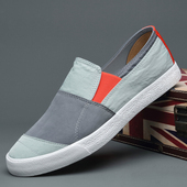 男鞋 懒人一脚蹬春秋驾车透气男士 冰丝布鞋 宝达新款 老北京休闲板鞋