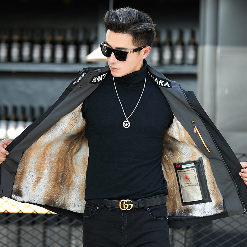 毛领海宁貂皮大衣外套貂皮派克服