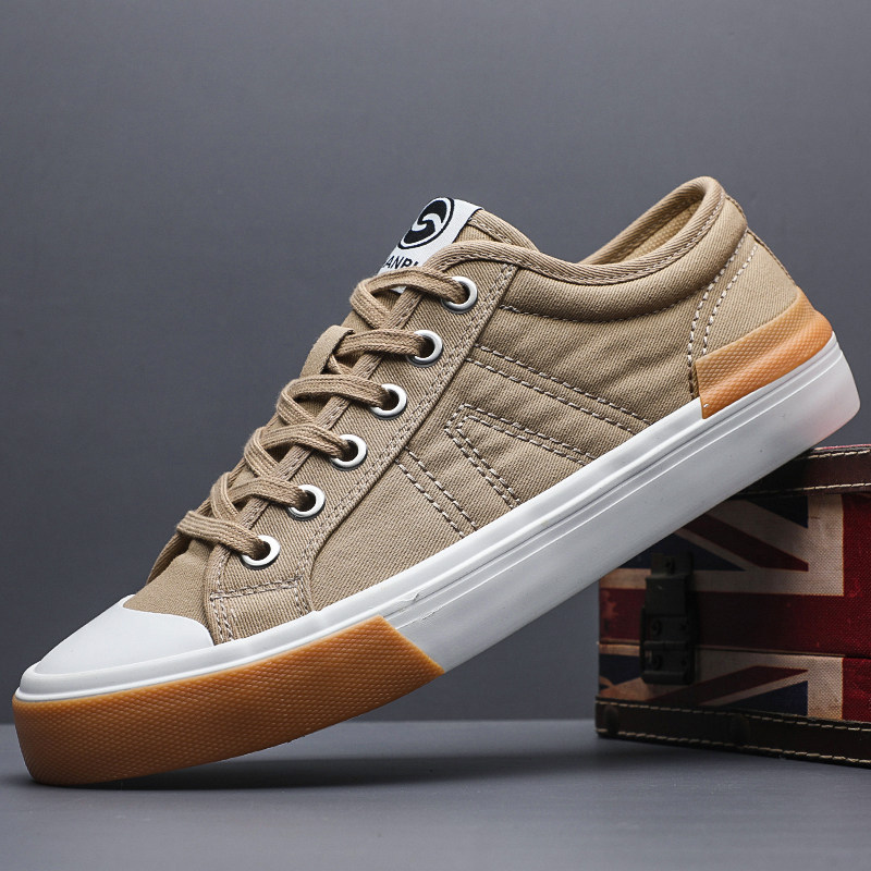 闪步2026年春秋新款男帆布鞋舒适百搭板鞋学生休闲透气夏季开车鞋,流行男鞋,帆布鞋,淘宝优惠券,粉丝福利购,淘宝优惠卷