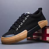 韩版 男鞋 透气轻奢潮流休闲男士 帆布鞋 男 2026春季 平底系带板鞋 新款