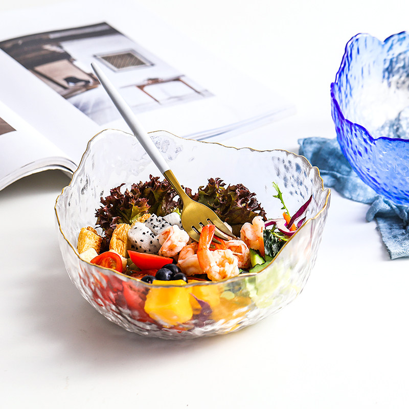 北欧简约创意描金大号透明玻璃碗家用异形碗水果碗甜品碗沙拉碗|msdalam kategori pinggan mangkuk, pinggan mangkuk, Bowl - dari Buy2taobao.com untuk memberikan perkhidmatan ejen Taobao profesional membeli