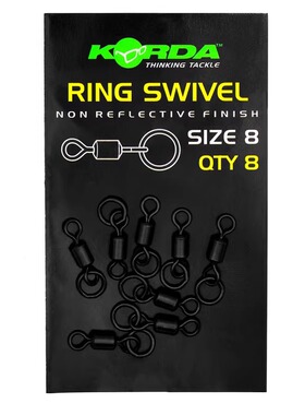 英国Korda带圈强力八字环高速转环适合直升机铅夹内联Ring Swivel
