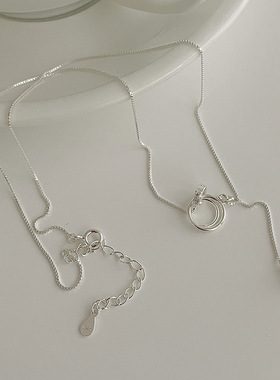 S925纯银环环相扣项链女时髦ins简约气质星球环绕锁骨链小众轻奢