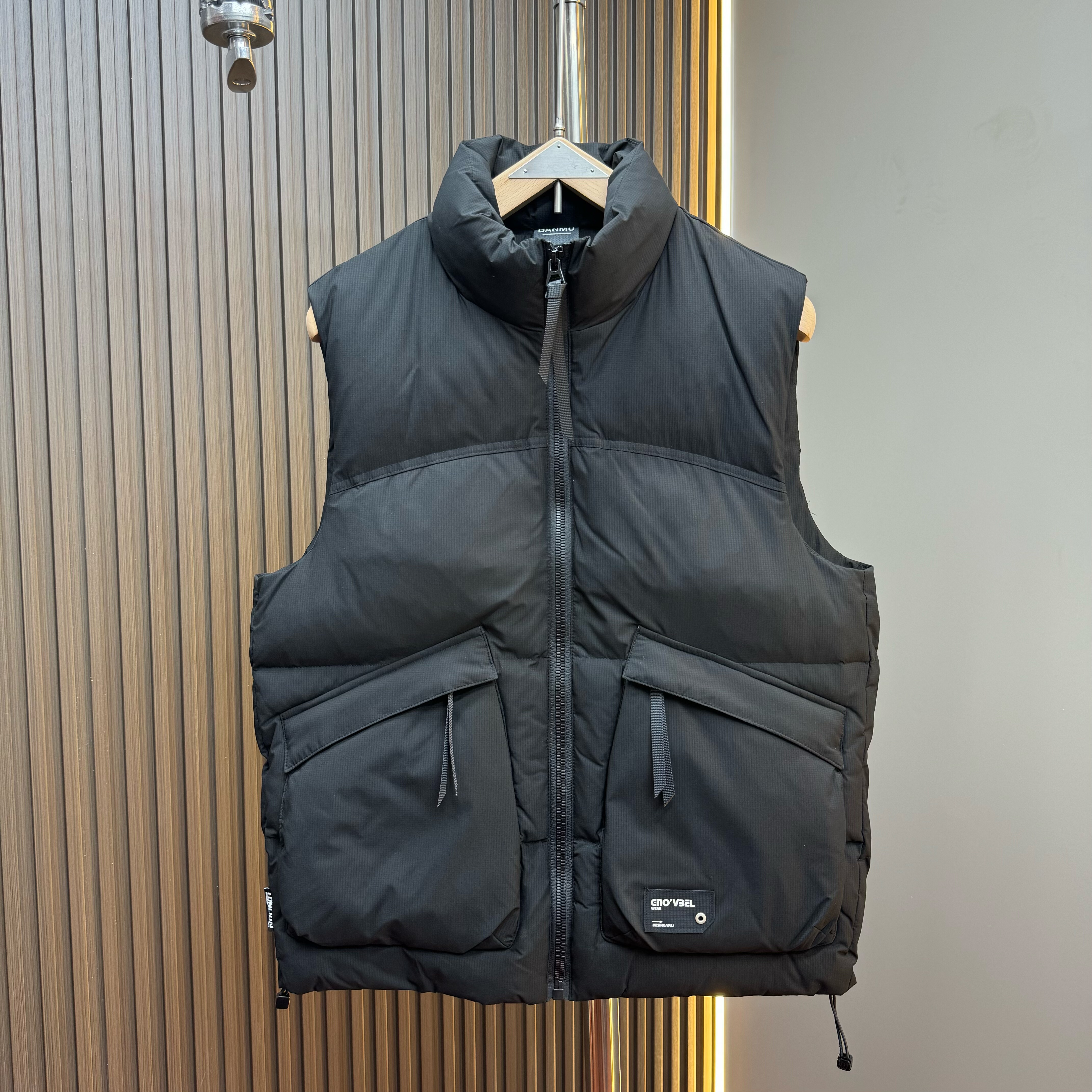 秋冬新款加棉马甲坎肩男棉马甲立领工装纯色休闲保暖百搭外套痞帅