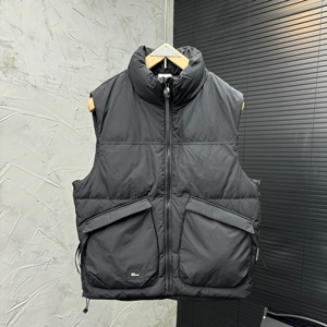 秋冬新款羽绒服马甲男女工装立白鸭绒棉坎肩休闲保暖纯色背心外套