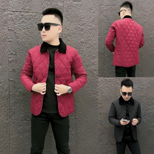 冬季新款时尚翻领棉衣男士欧货外套网红同款百搭保暖棉服潮流上衣
