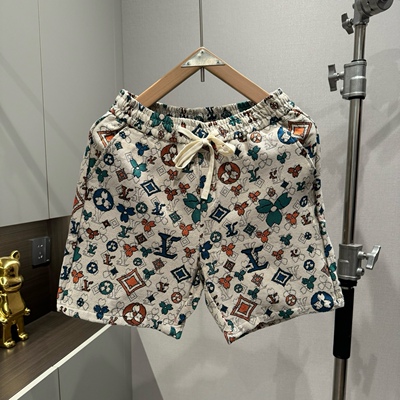 夏季新款短裤男士潮牌情侣网红同款印花时尚沙滩裤休闲百搭三分裤