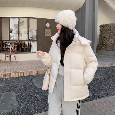 新国标90白鸭绒中戏短款羽绒服女