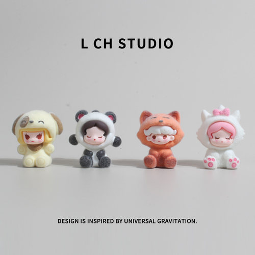 可爱植绒泡泡动物中控车载小摆件