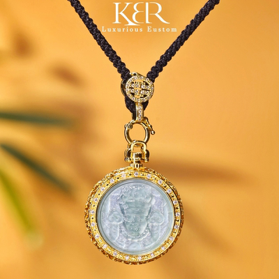 【颖有尽有】高定款扎基拉姆天然A货翡翠豪镶吊坠气质KBR50613102