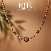 新款 颖有尽有 天然A货翡翠沉水沉香六字箴言项链JJYXG0611001