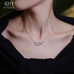 【小乐专享】高定设计款天然A货翡翠高冰海豚项链JJCYX0326029