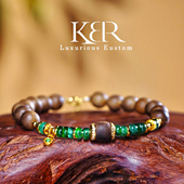 杭州发货 直播中国 高定设计天然A货翡翠沉香DIY手串KBR0609004