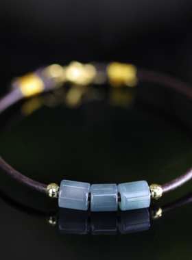 天然A货翡翠路路通手链单圈手链简约时尚气质百搭女 KBR0303001