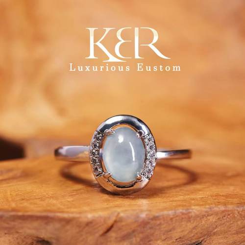 【颖有尽有】高定设计款天然A货翡翠起光蛋面戒指KBR50524013