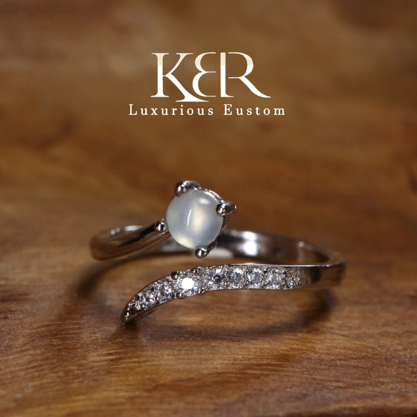 【颖有尽有】 高定设计款天然A货翡翠起光蛋面戒指KBR50528002,珠宝/钻石/翡翠,戒指/指环,淘宝优惠券,粉丝福利购,淘宝优惠卷