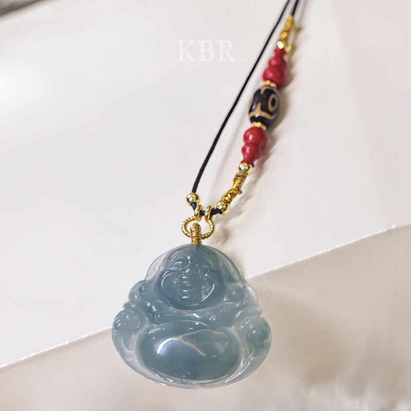 【粉红粉丝专享】高定天然A货翡翠冰种佛公吊坠 KBR50929003
