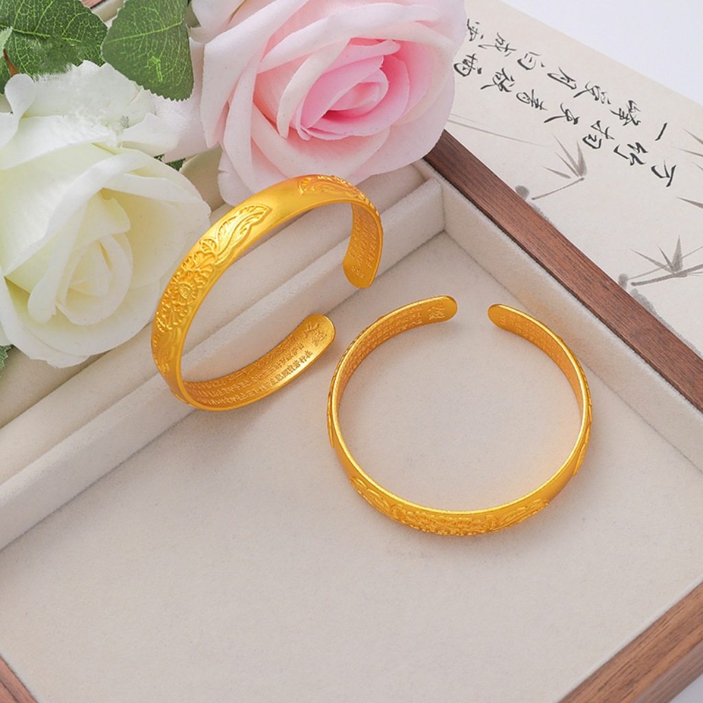 金店同款牡丹花手镯仿黄金手镯