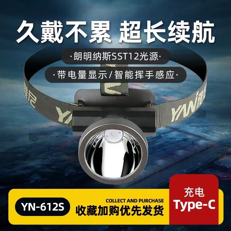 雅尼612小头灯强光充电超亮头戴电筒锂电池超轻小号割胶钓鱼小型