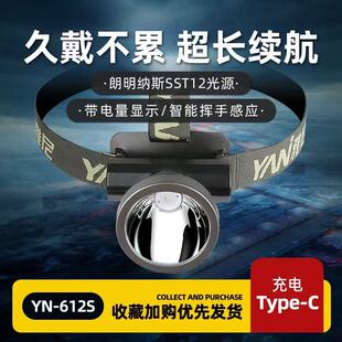 雅尼612小头灯强光充电超亮头戴电筒锂电池超轻小号割胶钓鱼小型