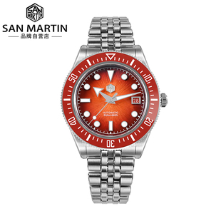 San Martin腕表军魂新款SN0148从中心迸发渐变放射面男士机械手表