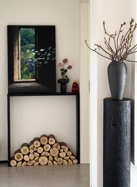 木柴客厅壁炉桌面装饰摆件祝福木