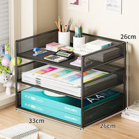 A4 desktop file rack, metal archive rack, file frame, multi-layer file storage rack, office folder storage box, bookshelf, bookstand, archive desk, stationery and supplies collection, storage rack thumbnail 8
