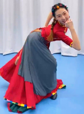 藏族舞蹈演出服装女艺考民族舞相思月舞蹈套装次仁拉索藏舞舞蹈服