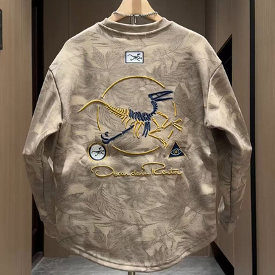 爆款加绒长袖圆领时尚男士轻奢