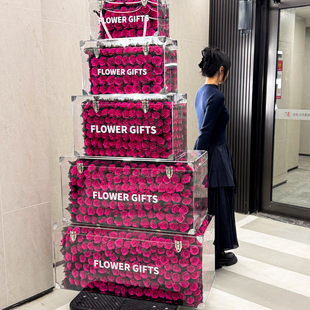 永生花行李箱送女友闺蜜弗洛伊德玫瑰香皂花礼盒家居摆件生日礼物