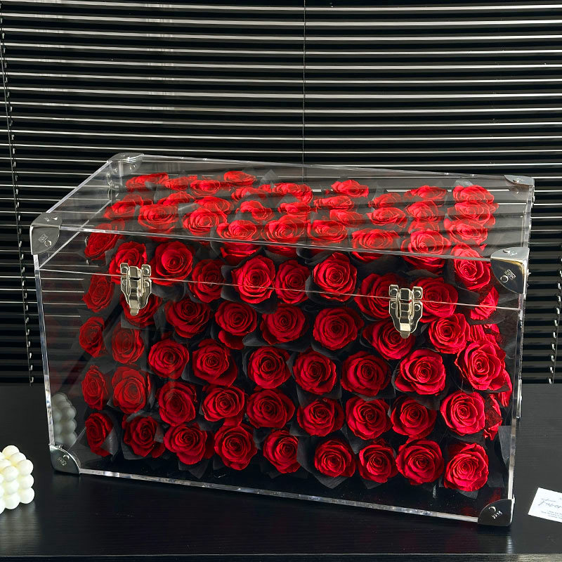 不凋谢玫瑰永生花情人节送老婆女友礼盒巨型行李箱茶几生日礼物