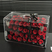 红玫瑰永生花高级感真花礼盒巨型行李箱情人节生日礼物告白送女友