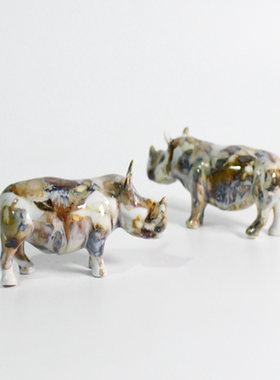 壹铭汇现代新中式窑变手工陶瓷动物民宿酒店桌面柜子软装饰品摆件