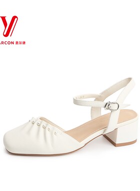 意尔康女款2025春季新款牛皮方头设计时尚爆款中跟5251AR09049Y