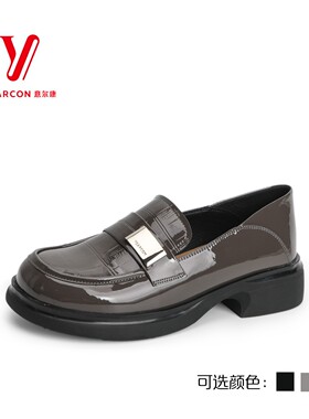 意尔康乐福鞋女式配裙子2024新款秋季英伦风小皮鞋软s562ab05034u