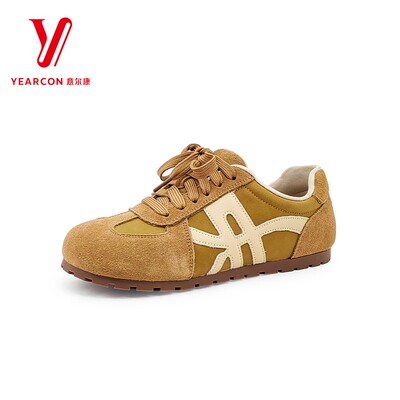 意尔康女鞋2025秋季新款拼色轻便软底舒适百搭德训鞋5563AD12116Y