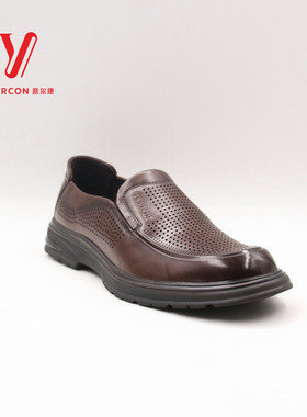 意尔康男鞋2025秋季新款真皮镂空懒人一脚蹬休闲鞋男5202AL56567A