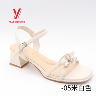 方头粗跟不累脚正品 2024新款 百搭S351al03673u 女夏季 意尔康凉鞋