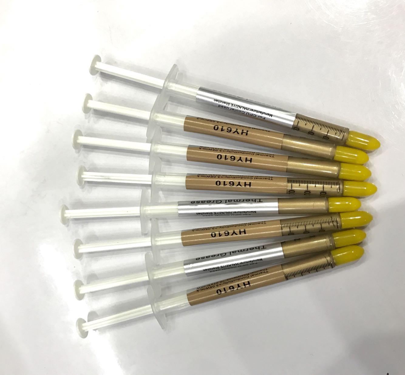 金色硅胶 电脑台式机cpu散热硅脂 主板硅膏金色小针管 hy610 供应