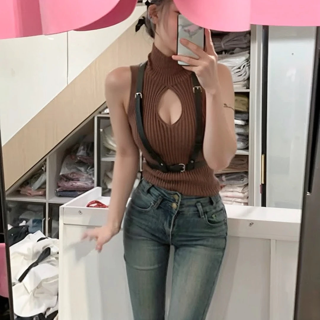 多色针织紧身百搭早秋毛衣